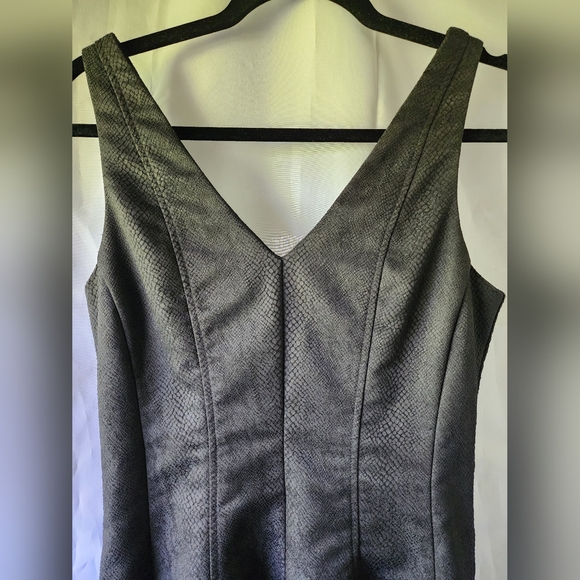 Chandi & Lia- Size Small- Black Fit and Flare Faux Snakeskin Dress - Picture 2 of 8